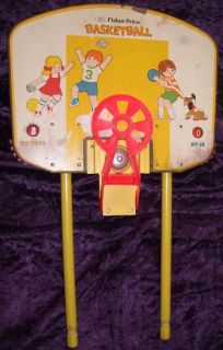 1973 FISHER PRICE LARGE BASKETBALL Ball Sports Toy Net GAME #199