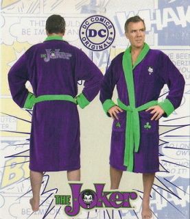  Joker Costume Adult Cotton Velour Toweling Bath Robe, NEW UNWORN