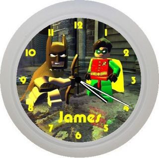 PERSONALISED LEGO BATMAN BAT MAN PLASTIC WALL CLOCK GIFT