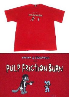 Vintage TV Show The SIMPSONS Itchy & Scratchy Pulp Frictionburn T