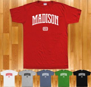 MADISON 608 T shirt   Area Code 608   Wisconsin Dane Badgers UW   NEW