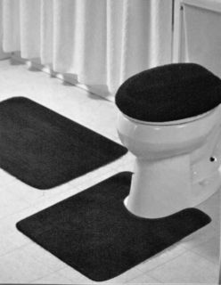 Pc. Bathroom Mat/Rug SET:Bath and Contour Rug/Mat+Toilet Seat Cover