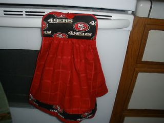 SAN FRANCISCO 49ERS NFL RED KITCHEN TOWEL/POT HOLDER HANGER