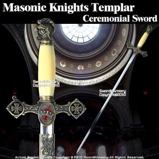 Masonic Knights Templar Ceremonial Sword Antiqued