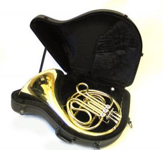 New E.F. Durand Brass F Key French Horn Gold w/Case & Mouthpiece