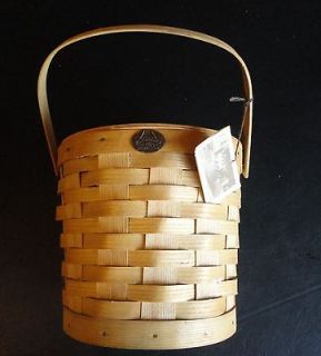Peterboro Wooden Woven Basket Tailgaiting Picnic Cooler / Ice Bucket