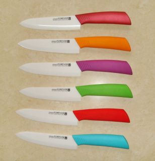 TOP Quality Japanese 6 White Ceramic Chefs Knife Color handles
