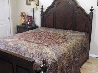 Wool Bedspread Indian Kashmir Cashmere Bedding Blanket Queen Throw