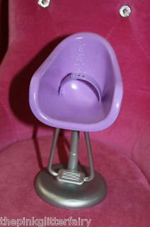 Barbie DOLL SIZE sparkly purple silver hair salon chair furniture D 16