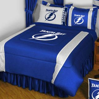 BAY LIGHTNING Comforter Sheets   Hockey Bed in Bag QUEEN BEDDING SET