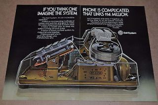 1975 Bell telephone 2 page advertisement, huge see through phone