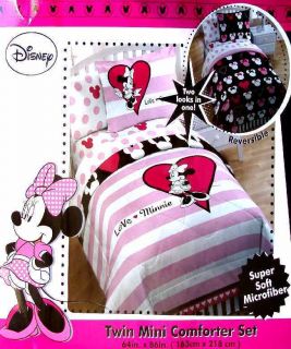 MINNIE MOUSE TWIN COMFORTER SHEETS SHAM BEDSKIRT 6PC BEDDING SET NEW