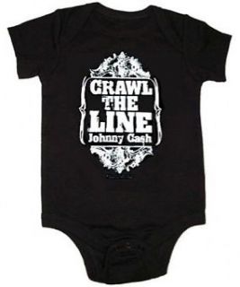 New Authentic Johnny Cash Crawl The Line Baby Infant Romper