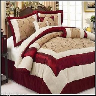 7PC CLEOPATRA SUEDE BED IN A BAG QUEEN SIZE COMFORTER BEDDING SET