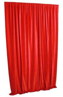 Red Beautiful Velvet Fabric Custom Made Backdrop Panel Drape Curtain