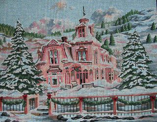 Marty Bell Rocky Mountain Christmas Printed Needlepoint Canvas