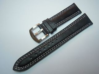 20MM BLACK LEATHER STRAP REPLACEMENT FOR JAEGER LE COULTRE MENS WATCH