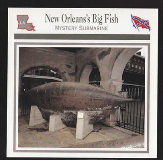 NEW ORLEANS BIG FISH Mystery Submarine U.S. CIVIL WAR CARD