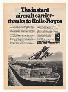 1982 Rolls Royce AV 8B Harrier II Aircraft Ship Base Ad