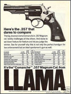 1976 LLAMA Comanche .357 Magnum REVOLVER~Print Gun AD