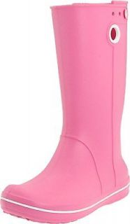 New Crocs Womens Crocband Jaunt Rain Boots W6 W7 6 7 Pink Lemonade