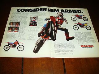 1984 HONDA BOB HANNAH CR125R   CR250R   CR500R ***ORIGINAL 2 PAGE