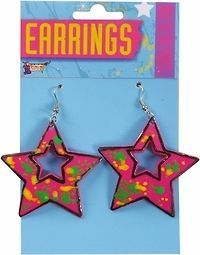 Womans 80s Style Cyndi Lauper Earrings Halloween Holiday Costume