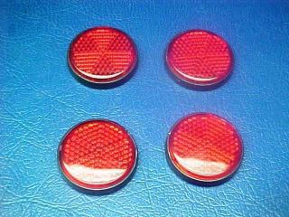 RED ROUND STICK ON REFLECTOR ATV TRUCK BICYCLE BIKE CAR BOAT TRAILER