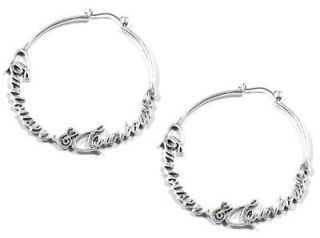 Tom Binns Disney Couture Silver Curiouser Hoop Earrings