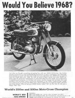 1968 Jawa Californian 350 Motorcycle Original Ad