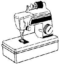 sewing machine toy rubber stamp 1.4x1.4 WM NEW