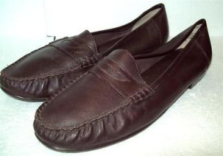 CABIN CREEK~ Dk BROWN Soft Leather Driving Penny Loafer Casual Low