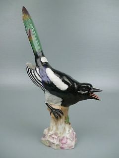 Large Dresden Bird Figurine   Magpie? Vogel