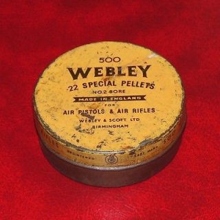 OLD WEBLEY&SCOTT LTD BIRMINGHAM AIR RIFLES .22 PELLETS TIN MADE