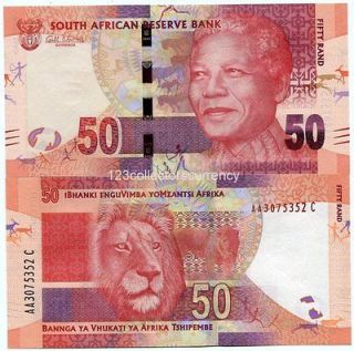 Africa R50 note Featuring NELSON MANDELA 2012 BANKNOTE Money   UNC