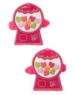 Hearts NWT Gumball HAIR CLIPS (pink green orange patent machine