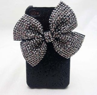 Bling blingy Deluxe crystal butterfly black cover case for iPhone 4 4S