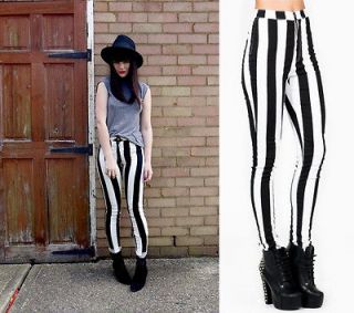 black and white striped skinny jeans