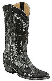 Mens Distressed Charcoal Black Eagle Corral Cowboy Boot