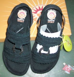Earth Spirit Black Juniper Gelron 2000 Sandals 6M NEW NIB