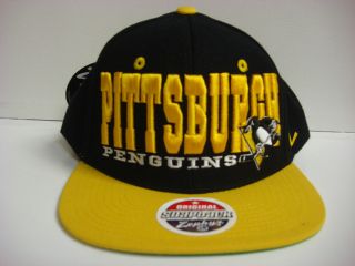 Pittsburgh Penguins Zephyr Flat Brim Snapback Cap Custom SB Hat NHL