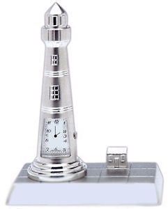 Miniature Sanis Clocks Silver Lighthouse Clock C686SIL