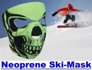 Warm Neoprene Ski Mask for Skiing, Snowboarding, Snowmobiling   Green