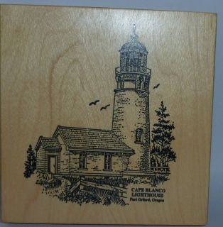 Cape Blanco Lighthouse Port Orford Oregon Wood Mounted Rubber Stamp
