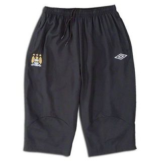 Manchester City 2011 2012 5/8 Soccer Training Pants Brand New Black