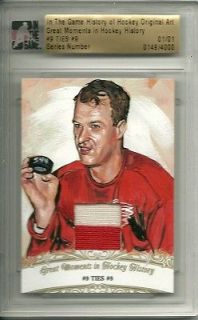 12/13 ITG HISTORY OF HOCKEY GORDIE HOWE 1/1 HAND PAINTED GREAT MOMENTS