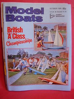 MODEL BOATS OCTOBER 1978 LUSITANIA HMS EXETER MIGHTY MOUSE TUG CHUCHOW