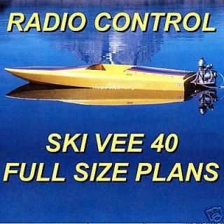 RADIO CONTROL MODEL BOAT PLANS SKI VEE 40 BOAT FULL SIZE PLANS