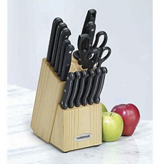 PROFESSIONAL Cutlery 17pc Knife Set with Block and Cutting Board