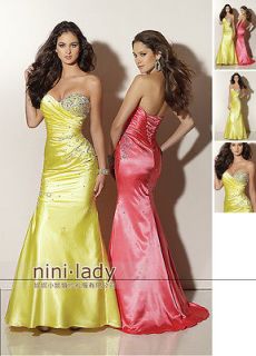 New Elegant Charmeuse Wedding Party Prom Gown Evening Dresses SZ 6 8